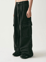 Neo - Cargo Denim Pants - White Cobra