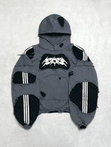 Ripped Stripes Hoodie - White Cobra