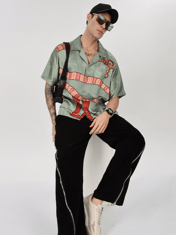 Nehebkau Cuban Shirt - White Cobra