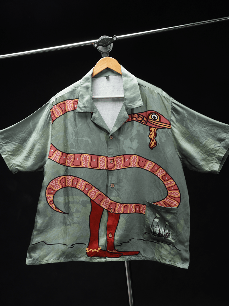 Nehebkau Cuban Shirt - White Cobra