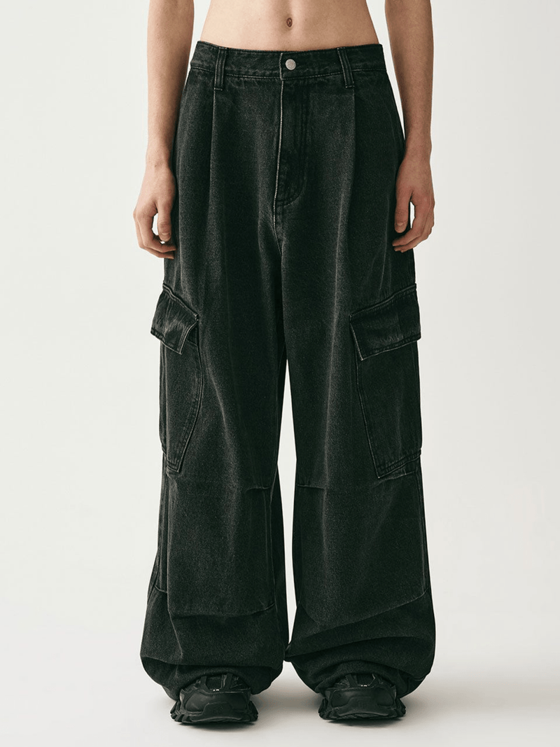 Neo - Cargo Denim Pants - White Cobra